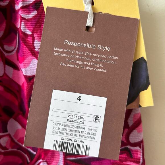 Kika Vargas x Target Mum Floral Scallop Edge Mini Skirt Size 4 NWT Pink Floral - Picture 7 of 10